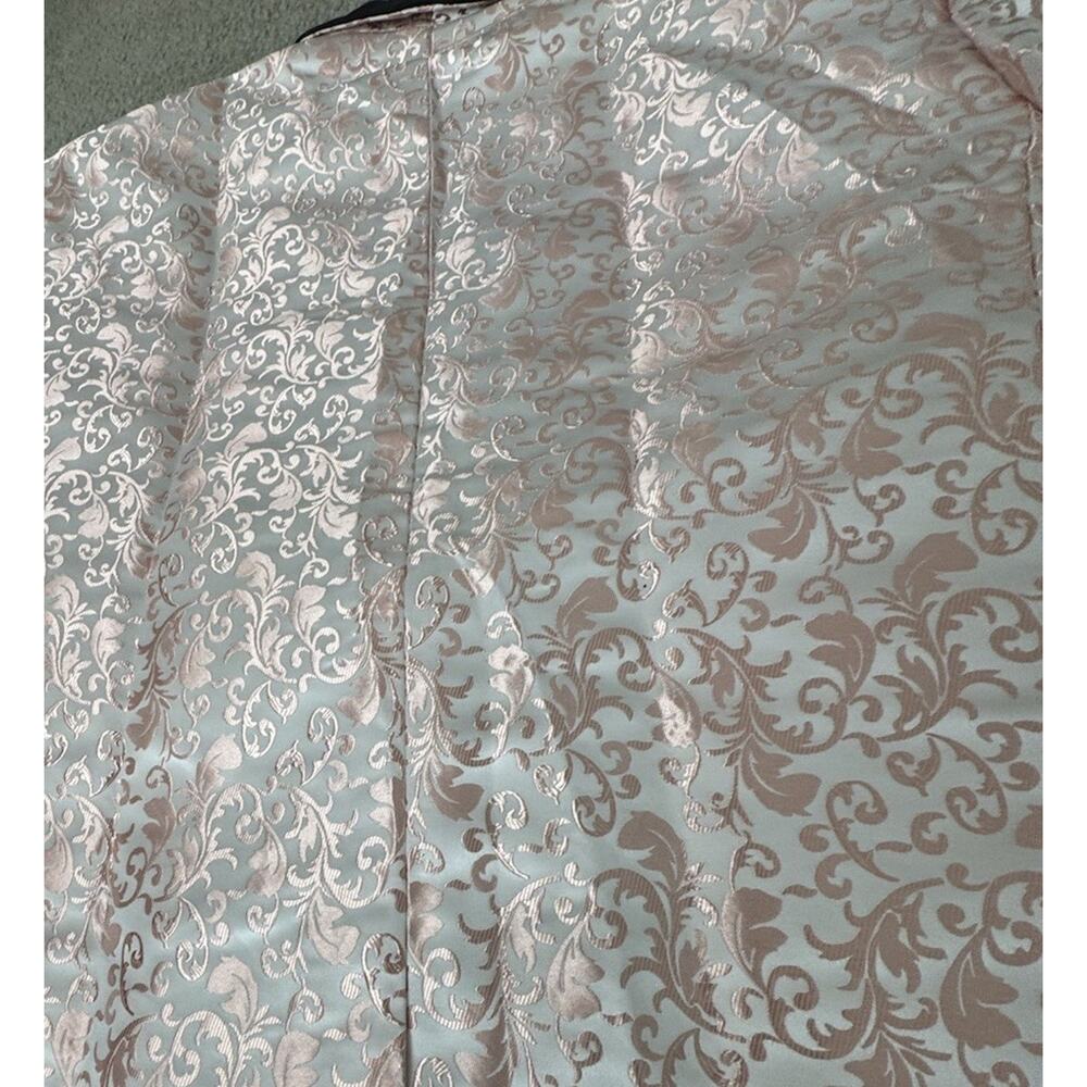 Mens Cream Rose Gold Floral Jacquard Tuxedo Blazer Black Shawl Lapel NWOT - Picture 7 of 8